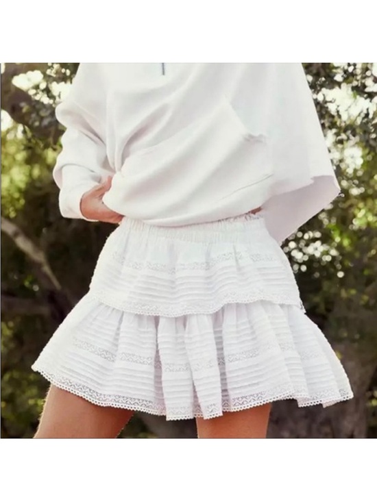 aerie Dresses & Skirts - Aerie Rock N Ruffle Tiered Mini White Skirt Small